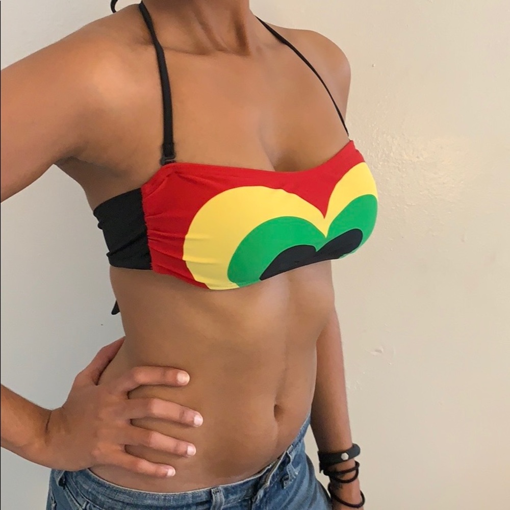 Rasta Heart Bikini Top - Hot Topic